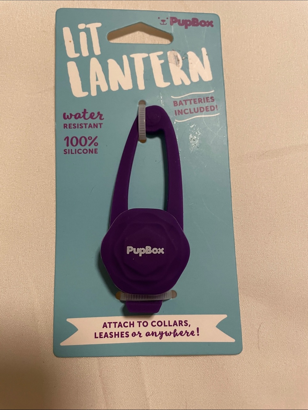Lit Lantern Silicone Dog Safety Light - Purple